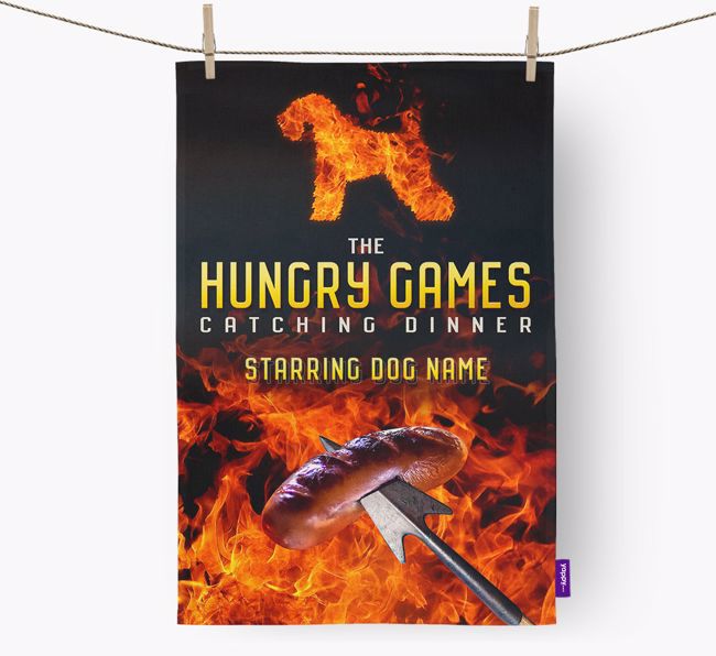 'The Hungry Games' - Personalised {breedFullName} Tea Towel